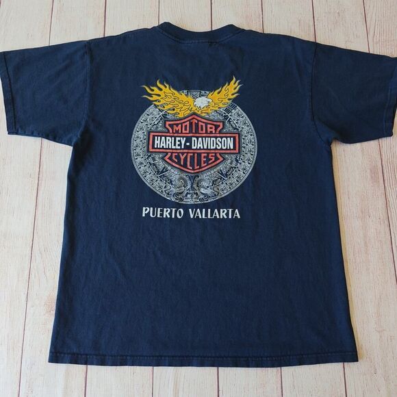 Yazbek Harley Davidson Puerto Vallarta fire eagle graphic tee sz L - Picture 1 of 6